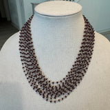 Real Garnet Cluster Silver Necklace - Garuda