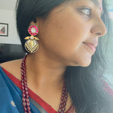 The two tone  Earrings - oviya