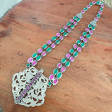 The Peacock Silver Necklace - Hamsa