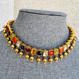 The Timeless  Kemp Attigai Silver   Necklace - Rukmani