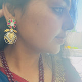 The two tone  Earrings - oviya