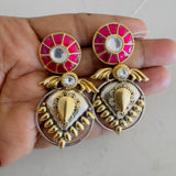 The two tone  Earrings - oviya