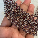 Real Garnet Cluster Silver Necklace - Garuda