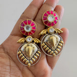 The two tone  Earrings - oviya