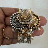 Dual tone Silver Fusion Bangles( Cuff) - Janya