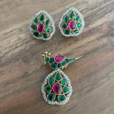 Antique Jadau Pendant Set