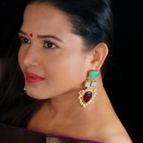 Carved Stone Fusion Earrings