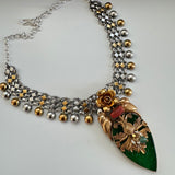 Designer Statement Silver Necklace - Aradhana