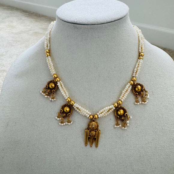 The Vintage Temple  Silver Necklace - Anjali