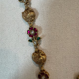 Traditional Gold Tone classic Silver Necklace - Thilaga