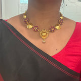 The Vintage Floral Temple  Silver Necklace - Anjali