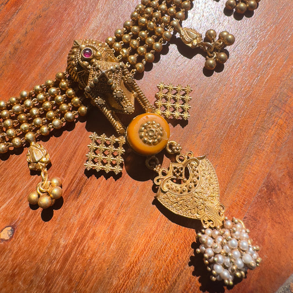 Temple Fusion- The Statement Silver Necklace - Anjali - includes additional item