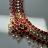 The Elegant Jadau Necklace(pink)-Padmavati