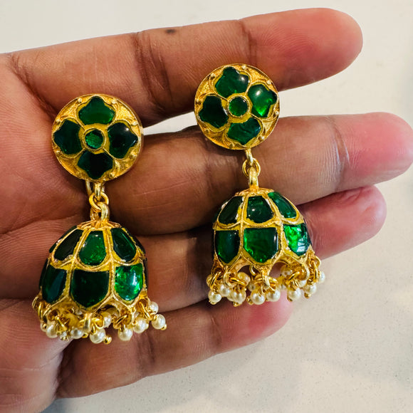 The  Kemp Jadau Silver Earrings - Devi