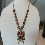 Traditional Gold Tone classic Silver Necklace - Thilaga
