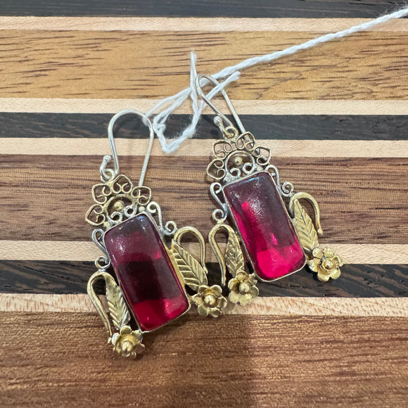 The two tone  Earrings - oviya