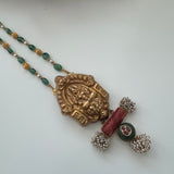 Temple Fusion- The Lakshmi  Silver Necklace - Anjali