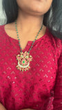 The Elegant Jadau Necklace(green)- Deivanai