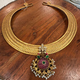 Pinnal - Temple Fusion - The Statement Silver Hasli Necklace - Anjali