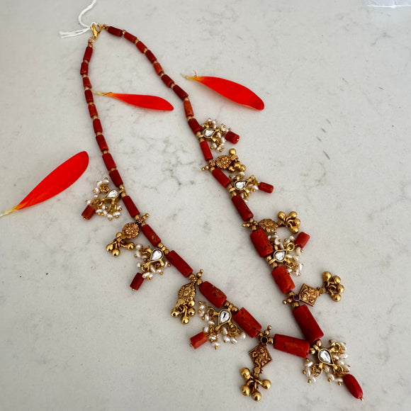 Real Coral Silver Necklace - Pavala