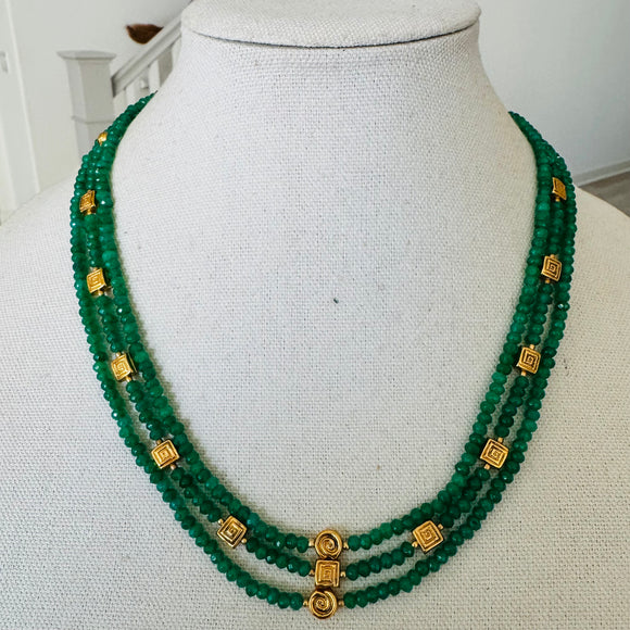 Green Strawberry Quartz Necklace - Menaka