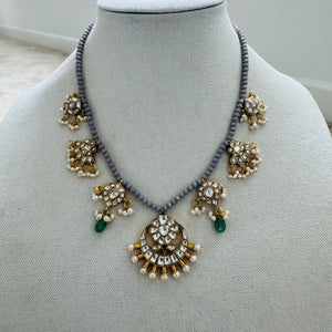 Rainbow stone and Kundan Silver Necklace - Hasini
