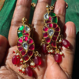 The Elegant Blue Jadau Necklace(pink)-Padmavati