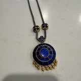 The Elegant Jadau Necklace(blue)- Deivanai