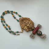 Temple Fusion- The Lakshmi  Silver Necklace - Anjali