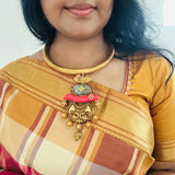 Temple Fusion- The Statement Labradorite Silver Necklace - Anjali