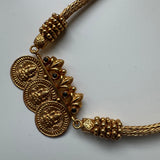 Simple Coin Silver Necklace- Laxmi
