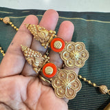 Temple Fusion- The Coral Silver Necklace - Anjali