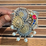 Dual tone Silver Fusion Bangles( Cuff) - Janya