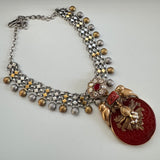 Designer Statement Silver Necklace - Aradhana