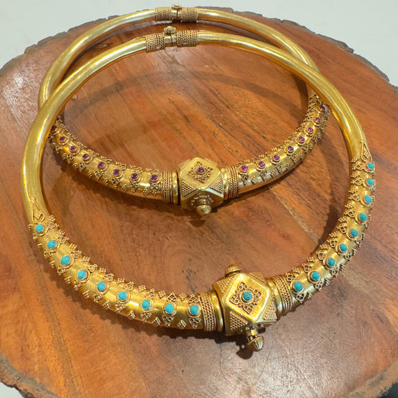 The Vintage Temple  Silver Hasli Necklace - Anjali