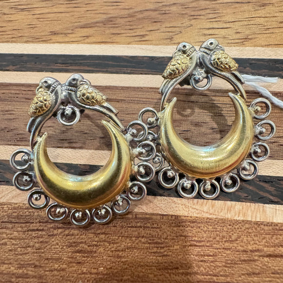 The two tone  Earrings - oviya