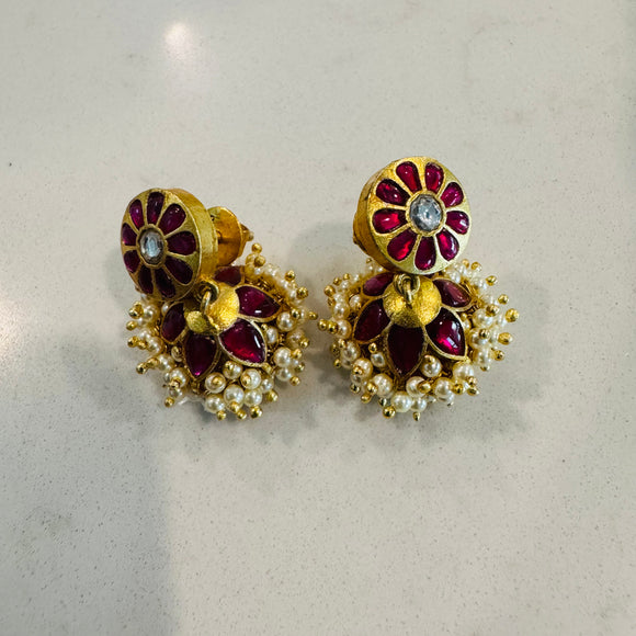 The  Kemp Jadau Silver Earrings - Devi