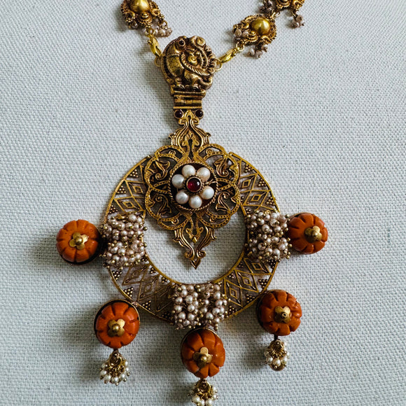 Temple Fusion- The Statement Silver Necklace - Anjali