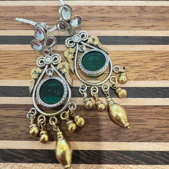 The two tone  Earrings - oviya