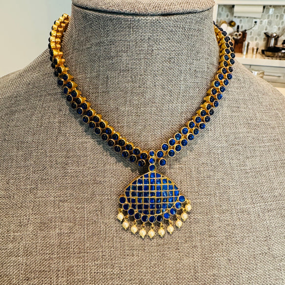 The Timeless  Kemp Attigai Silver   Necklace - Vijaya - Preorder