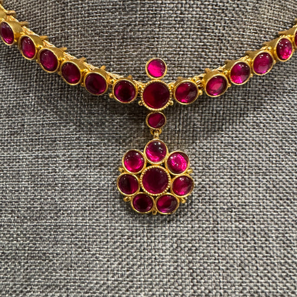 The Timeless  Kemp Attigai Silver  Necklace - Deepa
