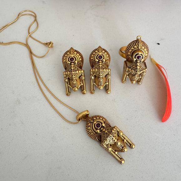 The Tribal  Pendant  Silver Necklace - Anjali