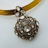 The Moissanite  Quartz  Silver  Hasli Necklace- Deepa