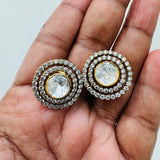 The Moissanite  Quartz  Silver  Hasli Necklace- Deepa