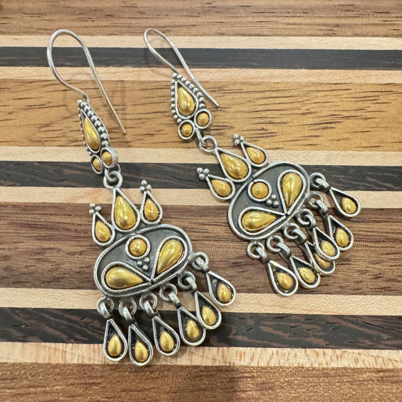 The two tone  Earrings - oviya