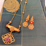 Temple Fusion- The Coral Silver Necklace - Anjali