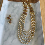 Antique three layered  pearl mope Necklace