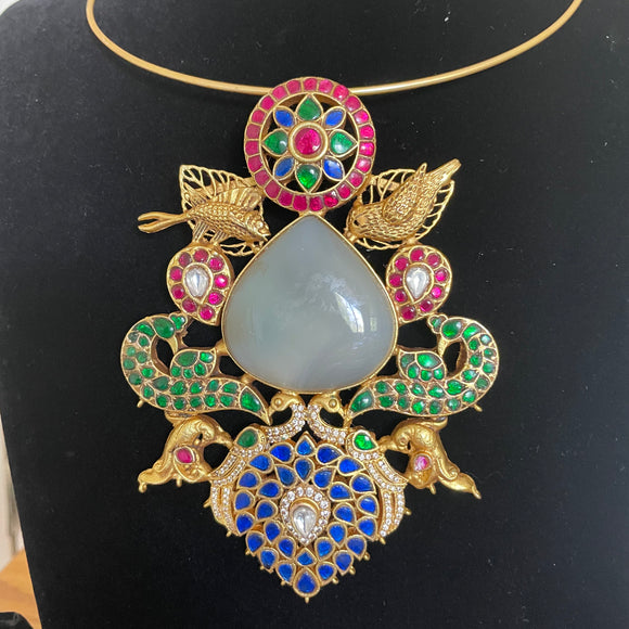 Statement Temple Fusion Necklace(Hasli)