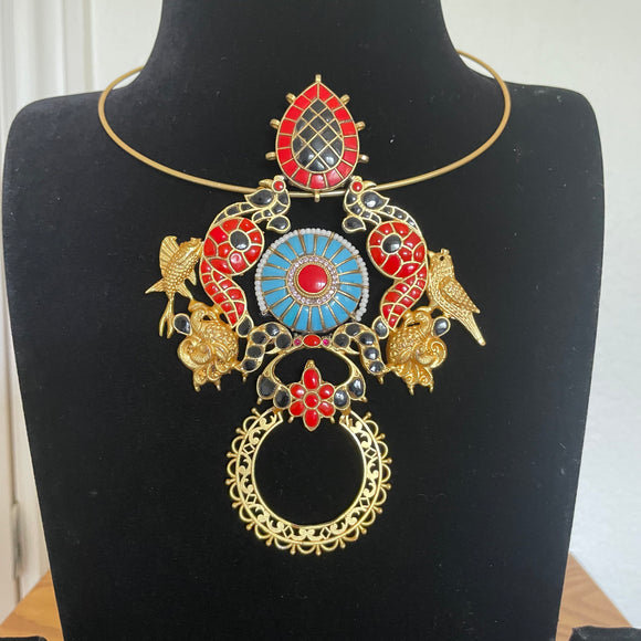 Statement Temple Fusion Necklace(Hasli)