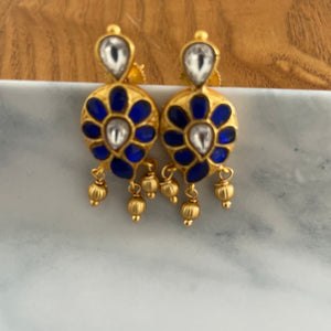 Antique Jadau Blue Drop Earrings